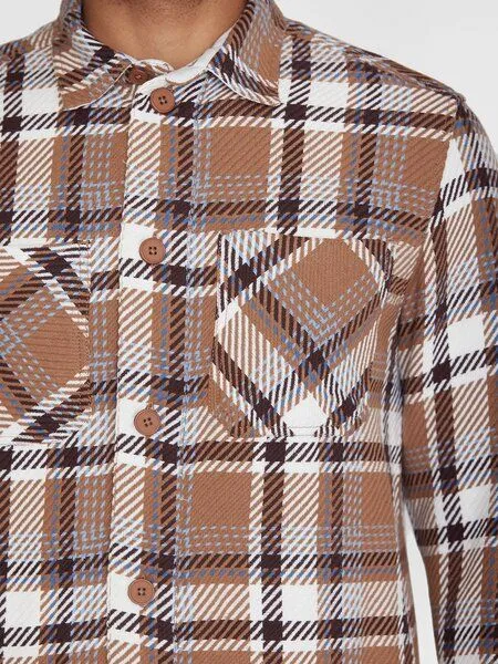 KnowledgeCotton Apparel KnowledgeCotton Apparel Kariertes Overshirt CHECKED aus Bio-Baumwolle, Braun (brown check), – Produktbild 4 von 4