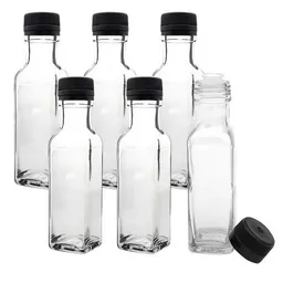 mikken mikken 6er Set Ölflaschen 100 ml - 500 ml mit Ausgießer transparente Glasflasche mit Dosierer Dosierflasche inkl. 6 Etiketten – Produktbild 1 von 1