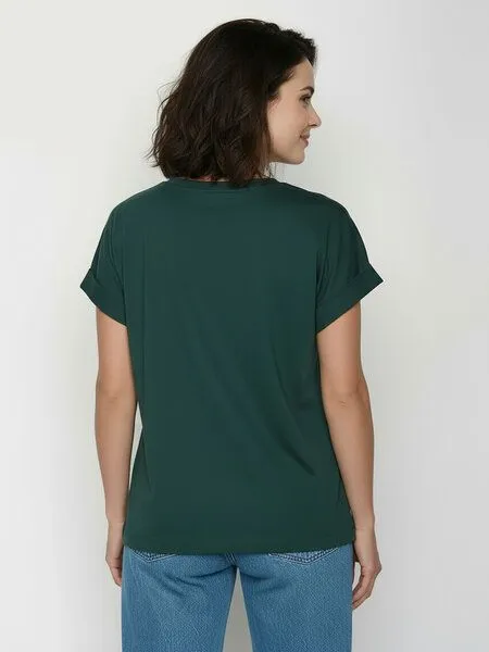 GreenBomb GREENBOMB Bike Freehand Loony - Sportliches T-Shirt aus Bio-Baumwolle mit Rollup Sleeve / hochwertiger Print / GOTS / Fair & Vegan, Türkis (petrolgrün), – Produktbild 4 von 4