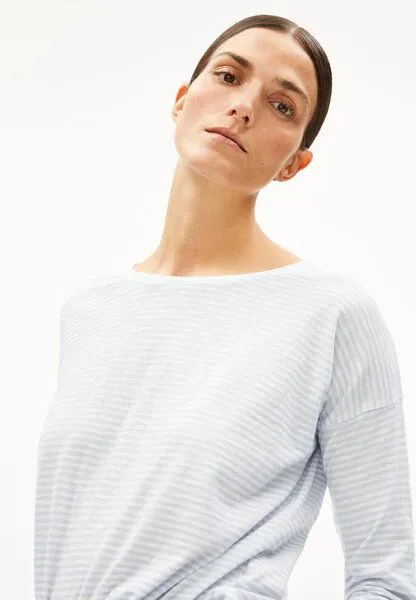 ARMEDANGELS ARMEDANGELS SIANAA LOVELY STRIPES - Damen Longsleeve Oversized Fit aus Bio-Baumwolle, Morning sky-oatmilk, – Produktbild 3 von 4