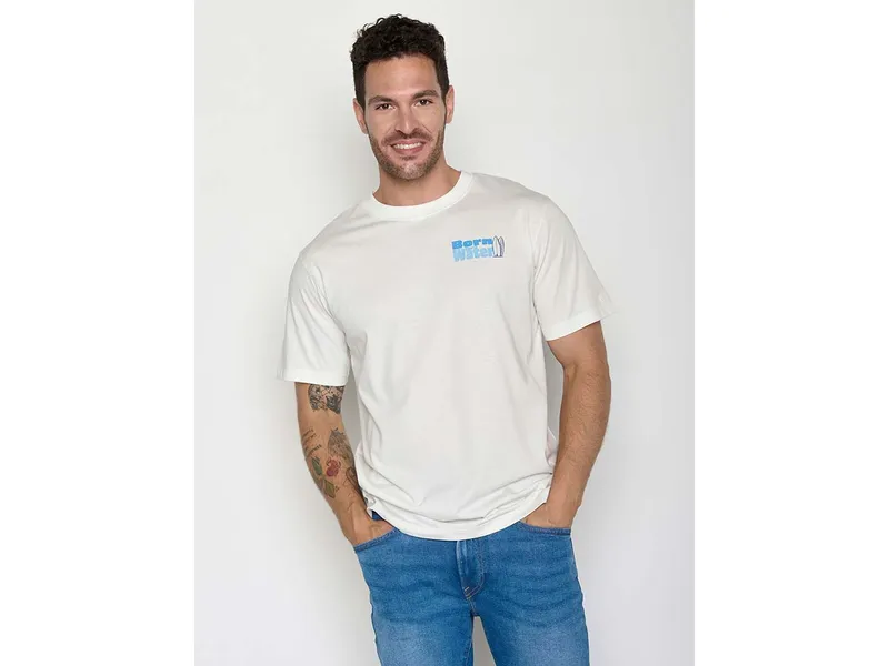 GreenBomb GreenBomb Dog Surf Fusion Oversize-T-Shirt aus Bio-Baumwolle, Weiß (mondstein), – Produktbild 1 von 5