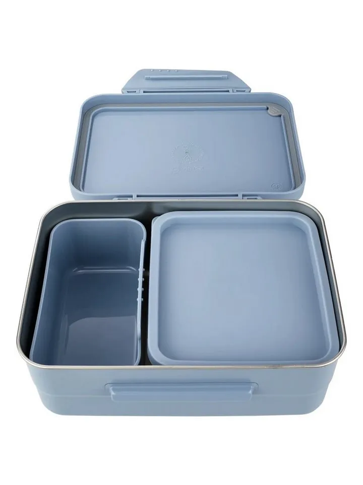 Satch Satch Lunchbox Edelstahl Brotdose, Edelstahl, (Edelstahl Brotdose, 3-tlg., 1x Brotdose, 1x Trennfach), spülmaschinengeeignet bis 45 Grad, Handwäsche empfohlen, Blau, – Produktbild 3 von 3