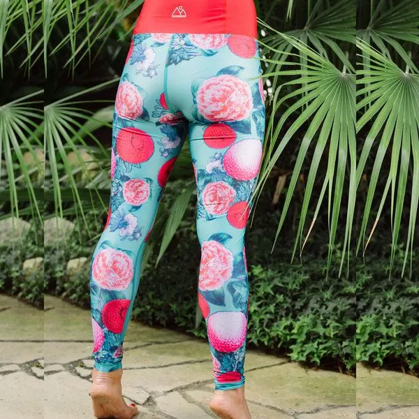 nice to meet me nice to meet me ESSENTIAL LEGGING - recyceltes Polyester mit Print, Power flower, – Produktbild 2 von 4