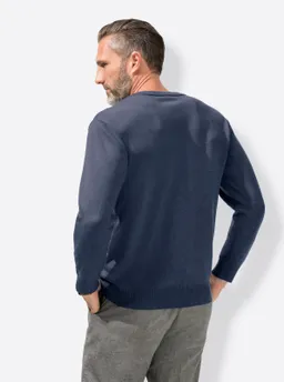 marco donati V-Ausschnitt-Pullover jeansblau – Produktbild 1 von 1