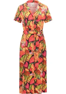 ragwear ragwear Sommerkleid Sawira Long Print Gemustertes Midikleid mit Knopfleiste – Produktbild 1 von 1