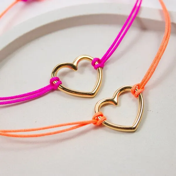 Bow & Hummingbird Bow & Hummingbird Armband auf Karte - Herz - Liebe, Neon-pink, – Produktbild 3 von 3