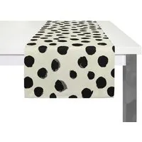 Nature by Adam Nature by Adam Tischläufer aus Leinen und Bio-Baumwolle - Made in Germany - Dots, Natur-schwarz, – Produktbild 1 von 1