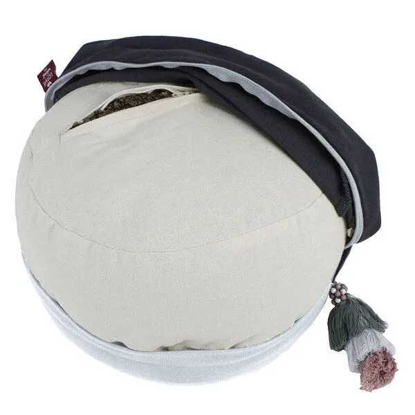 Lotus Natural Meditationskissen Bio YIN & YANG Lotus Natural® - Buchweizenschalen, Anthrazit/grau, – Produktbild 3 von 4