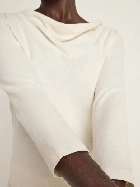 LANIUS LANIUS Wasserfallshirt (OCS) aus Hanf und Bio-Baumwolle, Natural undyed, – Produktbild 3 von 4