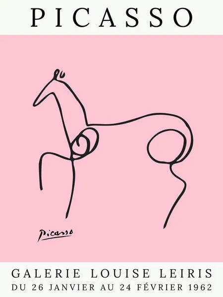 Photocircle Photocircle Poster / Leinwandbild - Picasso Pferd – rosa – Produktbild 1 von 4