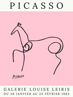 Photocircle Photocircle Poster / Leinwandbild - Picasso Pferd – rosa – Produktbild 1 von 1