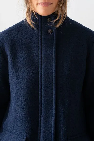 TWOTHIRDS TWOTHIRDS Mantel aus gekochter Wolle Farne, Navy, – Produktbild 3 von 3