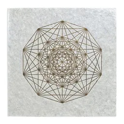 Veskor Cassiopeia Veskor Cassiopeia DEMIHEXERAKT Heilige Geometrie Linoldruck | 40 × 40 cm | Gold auf Naturweiß – Produktbild 1 von 1