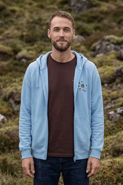 KOKOworld KOKOworld Kapuzenjacke Goa-Zip-Unisex, Light-blue sun&soil (blau), – Produktbild 1 von 4