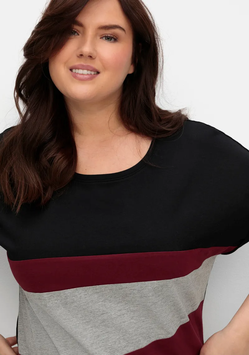 sheego Oversize-Shirt schwarz, Schwarz, – Produktbild 2 von 3
