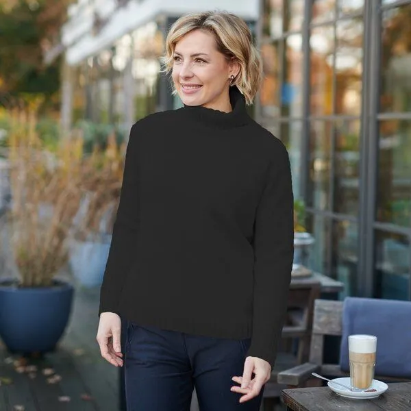 Kokon Zwo Kokon Zwo Rollkragenpullover 100% Merinowolle (ÖKO TEX), Schwarz, – Produktbild 1 von 1