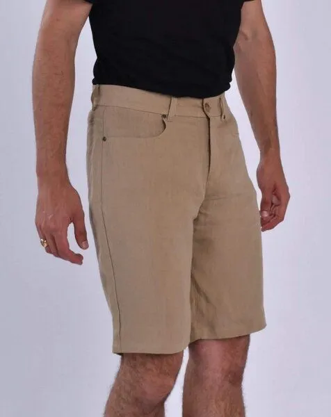 Aatise Aatise Männer Shorts 100% Leinen midi-Länge Ziggy, Beige, – Produktbild 3 von 3