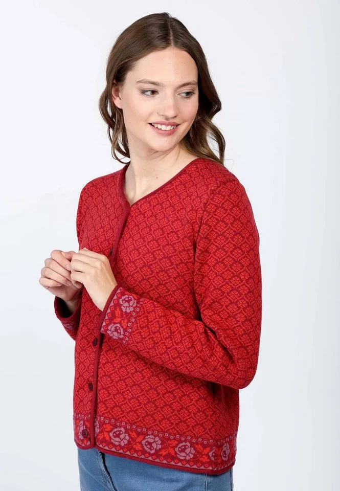 Deerberg Strickjacke Hedie, Rot, – Produktbild 4 von 5