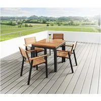 Rondo Gartenmöbel-Set 'Sassa' 5-teilig, 4 Sessel, 1 Tisch 80 x 80 cm – Produktbild 1 von 1