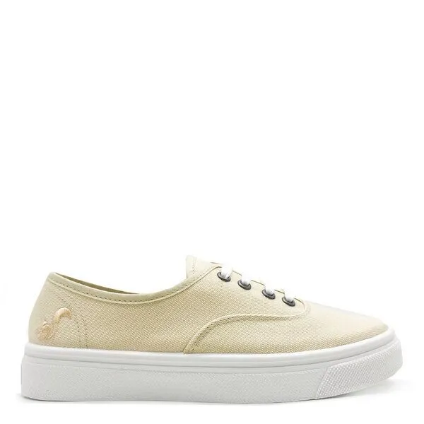 thies Veganer Sneaker "thies ® Natural Dye Plim" aus Biobaumwolle, Vanilla, – Produktbild 1 von 4