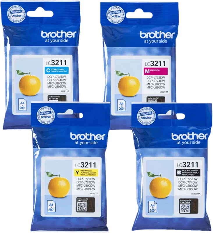 Brother Brother Tintenpatronen LC-3211BK/C/M/Y schwarz, cyan, magenta, gelb 4er-Set – Produktbild 2 von 2