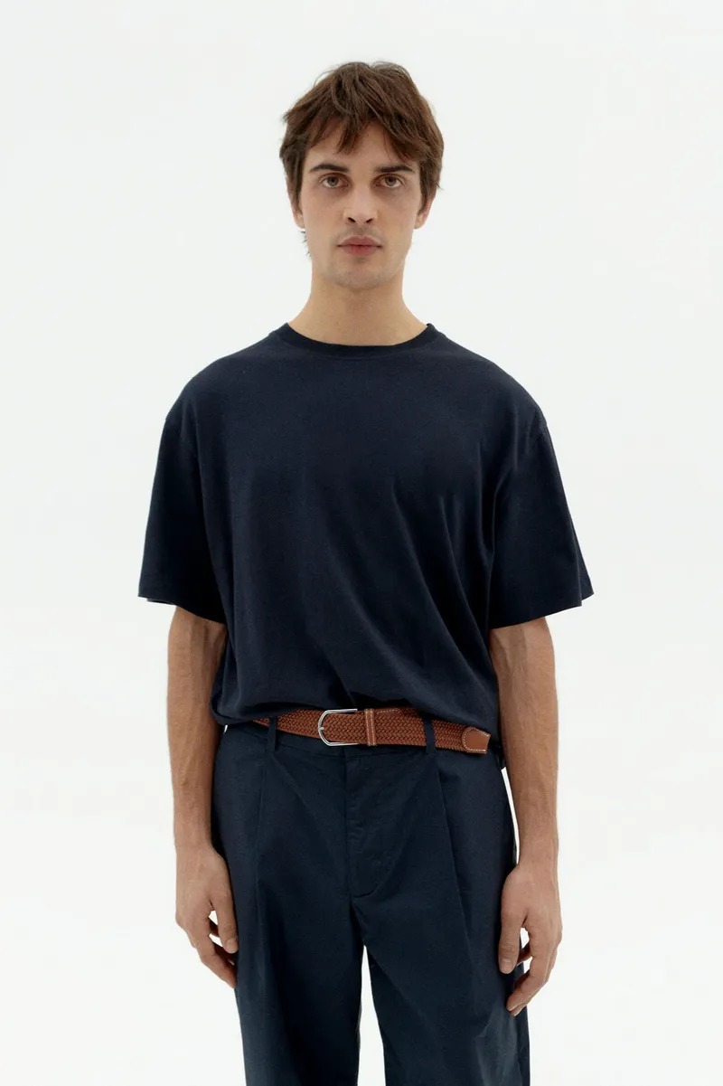 thinking mu Thinking MU Herren vegan T-Shirt Aaron Basic Marineblau, Blau, – Produktbild 2 von 2