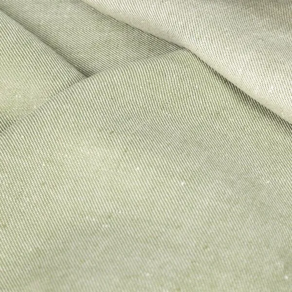 Vieböck Vieböck Leinengewebe Denim in Köperbindung aus 100% Bioleinen (77,50€ /m), Moos (grün), – Produktbild 1 von 2