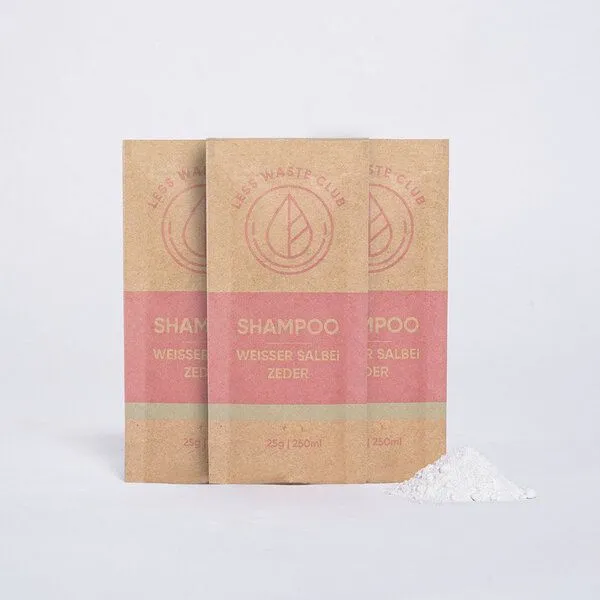 Less Waste Club Less Waste Club Shampoo "Weisser Salbei/ Zeder" Pulver 3er Bundle – Produktbild 1 von 2