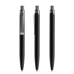 prodir prodir® Druckkugelschreiber QS01 PQS Push, blaue Mine, kohlschwarz/graphit satiniert, Schwarz / dunkelgrau, – Produktbild 1 von 1