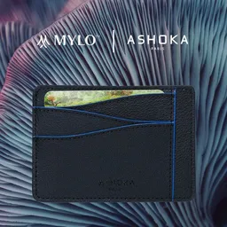 Ashoka Paris Ashoka Paris Großes Kartenetui aus Mylo Pilzmaterial Blau – Produktbild 1 von 1