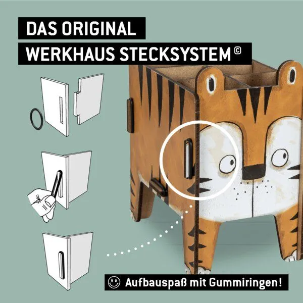 WERKBOX WERKBOX Stiftebox Vierbeiner, Tiger, – Produktbild 3 von 6