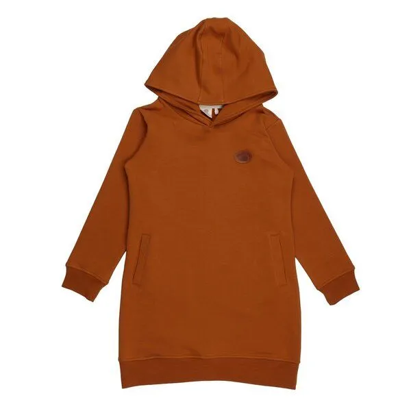 Walkiddy Kinder Hoodie-Kleid GOTS zertifiziert Bio-Baumwolle, Braun, Walkiddy – Produktbild 1 von 1