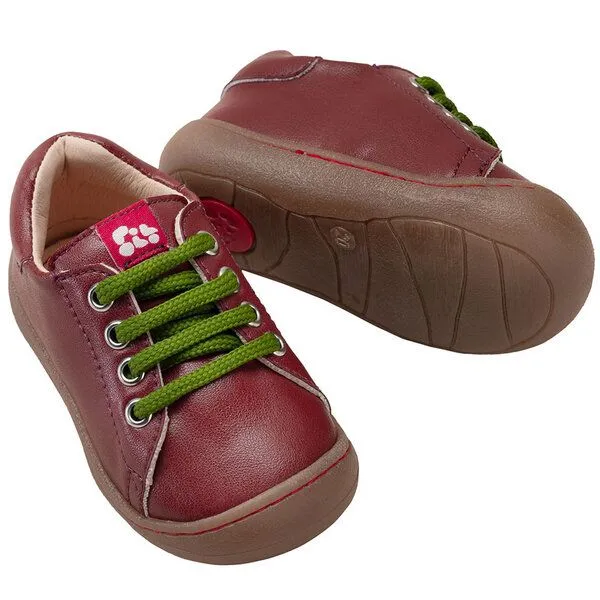Pololo Pololo Lauflern- Sneaker aus "Kaktus-Leder-Imitat", vegan, Größen 20-27, Rot, – Produktbild 2 von 4