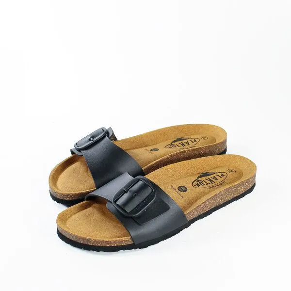 Plakton Plakton Vegane offene Damen Sandale BIS mit einstellbarer Schnalle, Schwarz, – Produktbild 2 von 4