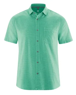 HempAge Hempage Herren vegan Kurzarmhemd Miami Grün – Produktbild 1 von 1