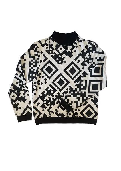 Sophia Schneider-Esleben Sophia Schneider-Esleben Unisex Jesse QR- Sweatshirt aus Bio-Baumwolle, Qr weiss (weiss), – Produktbild 1 von 2