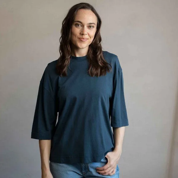 Vresh Clothing Vresh Clothing Vynnia - Oversized T-Shirt mit TENCEL(TM) Modal, Mittelblau, – Produktbild 3 von 3