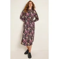 LANIUS Lanius Damen vegan Midikleid Print Lila & Dunkelbraun – Produktbild 1 von 1