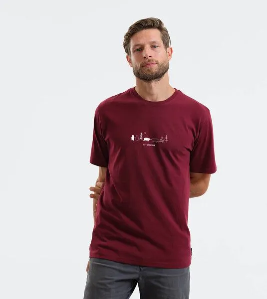 Gary Mash GARY MASH T-Shirt Let's go outdoor aus Bio-Baumwolle, Burgund (rot), – Produktbild 4 von 4
