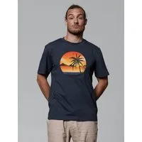 watapparel watapparel T-Shirt Unisex Sunset on palm beach, India ink grey, – Produktbild 1 von 1
