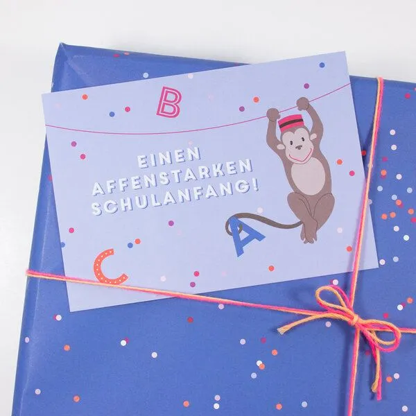 Bow & Hummingbird Bow & Hummingbird Postkarte Affenstarker Schulanfang – Produktbild 4 von 4