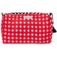 KIKOONI KIKOONI handgefertigte Kosmetiktasche "HAPPY CHECKS", Rot, – Produktbild 1 von 2