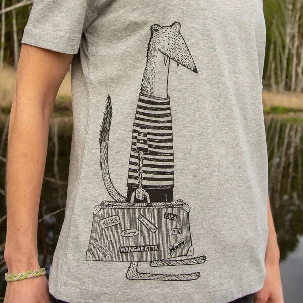 Cmig Cmig Damen T-Shirt Reise Wiesel, Heather grey, – Produktbild 1 von 4