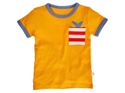 HANS NATUR Kinder T-Shirt Bio-Baumwolle orange mit Tasche Gr.122/128 – Produktbild 1 von 1