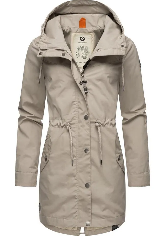 ragwear ragwear Parka Canny stylische Übergangsjacke mit großer Kapuze, Braun, – Produktbild 1 von 4