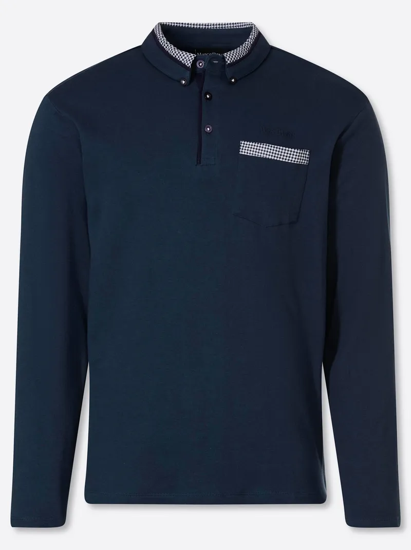 marco donati Langarmshirt dunkelblau, Dunkelblau, – Produktbild 1 von 2
