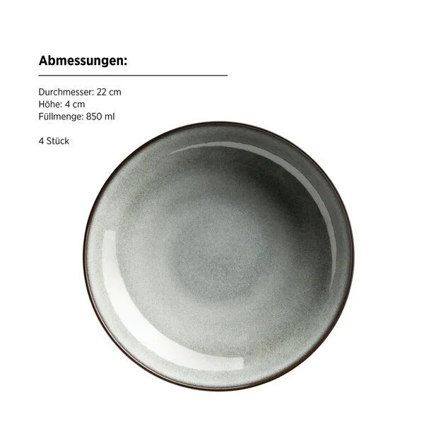 Mäser Mäser Tafelservice 8-tlg. "Smoky's" Steinzeug, Grün, – Produktbild 5 von 5