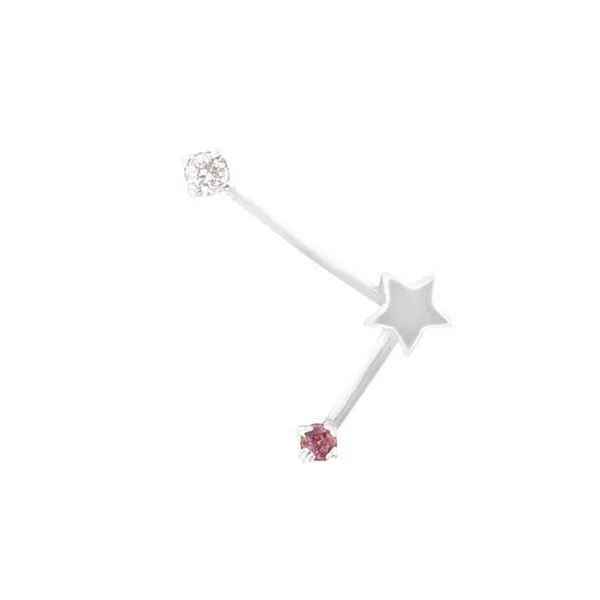 Eppi Eppi Goldener Ohrring mit Sternzeichen Libra, Weiss, – Produktbild 1 von 2
