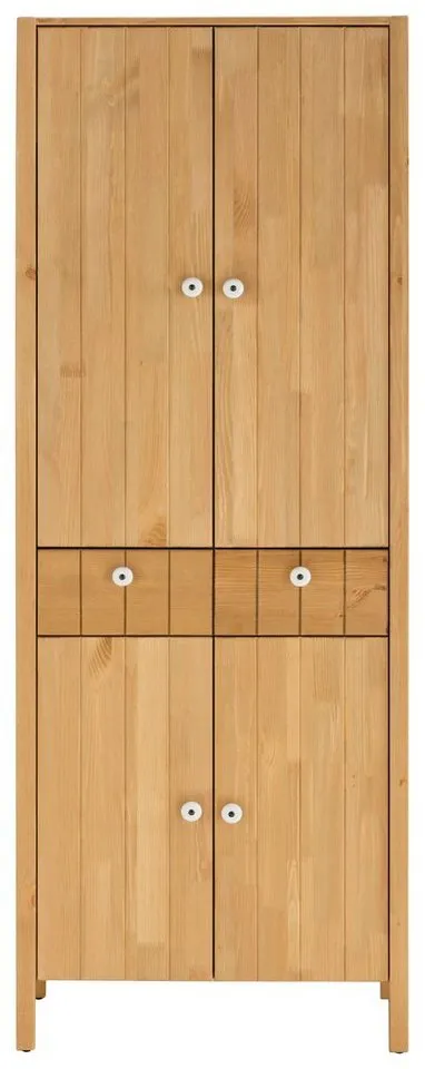 Home affaire Hochschrank Tina Badmöbel, Schrank, Breite 57 cm, Massivholz, FSC®, Braun, – Produktbild 3 von 5