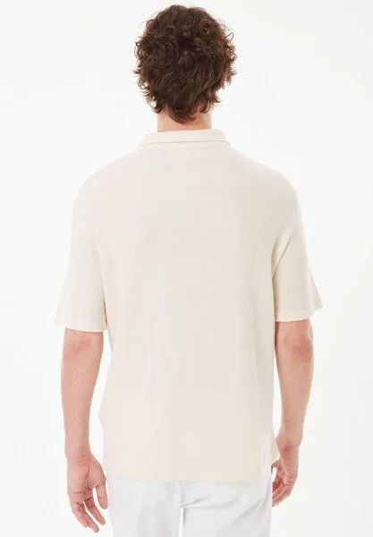 ORGANICATION ORGANICATION Poloshirt aus Bio-Baumwolle mit Waffelstruktur, Natural, – Produktbild 4 von 4